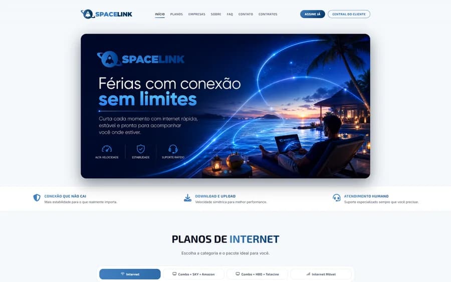 Captura de tela do site Spacelink